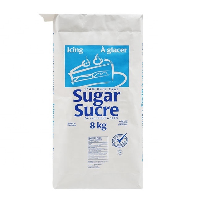 empty wholesale 8kg sugar packaging bag pasted Kraft sugar paper bag with valve