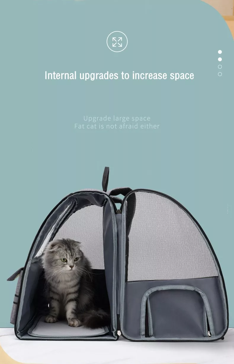 Breathable Pet Carrier Luggage Rolling Multi Functions Detachable Pet Trolley Backpack for Cats and Dogs