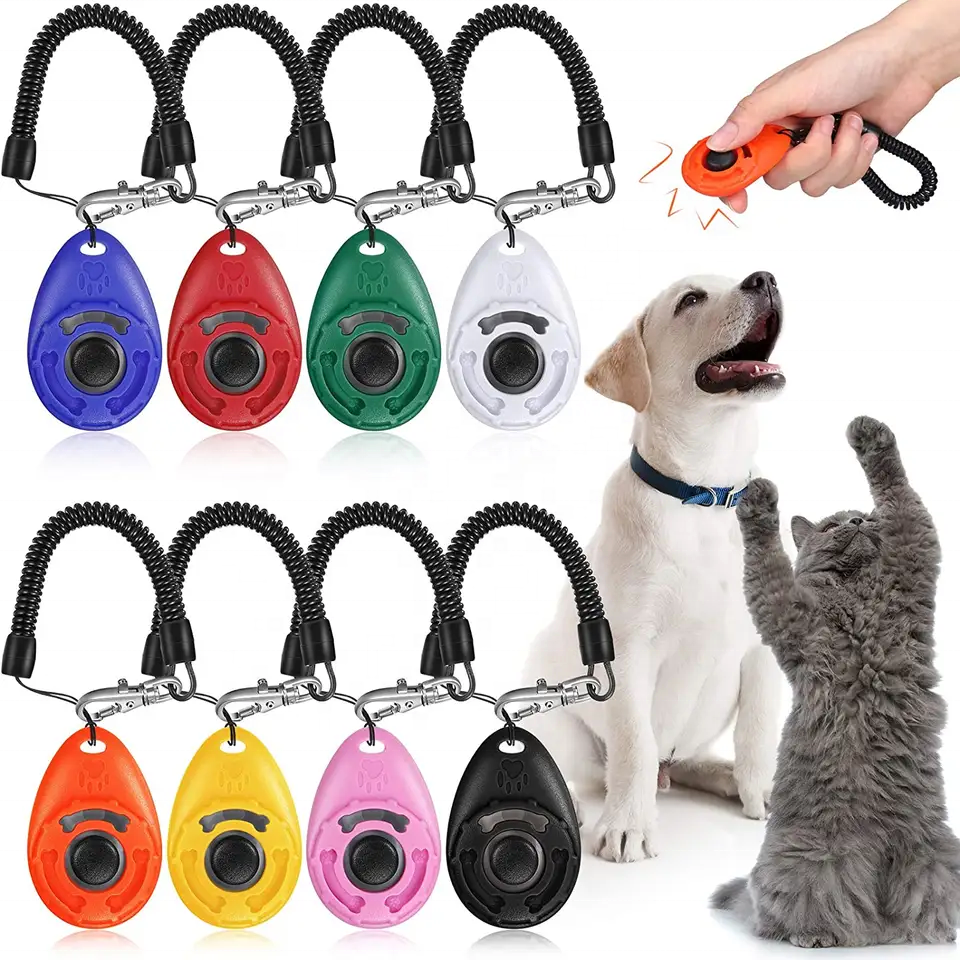 Trainer Custom I Click Dog Training Whistle Finger Clicker Communication Training Toy Pet Clickers