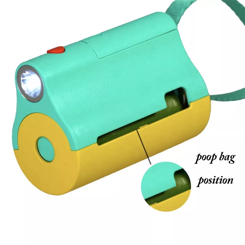 factory dog poop bag holder leash strap best pet supplies case dog poop waste bags holder with led flashlight