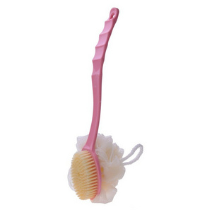 Body Brush Cleaning Back Shower Scrubber Bath Brush with Sponge Exfoliating Dry Skin Massager