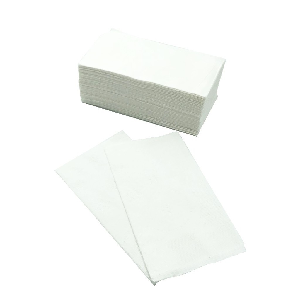 Hot selling Soft Airlaid  43CM Virgin White Paper Napkins for US Restaurant or Home Use 1/8 Fold