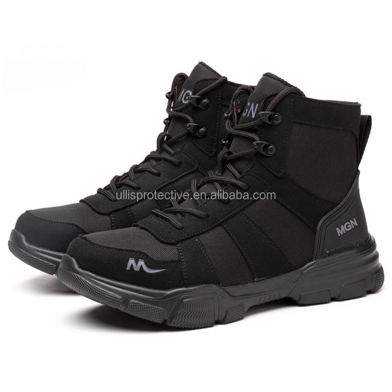 Lace-Up Lightweight Safety Work Boots with Wide Steel Toe and Kevlarr Plates