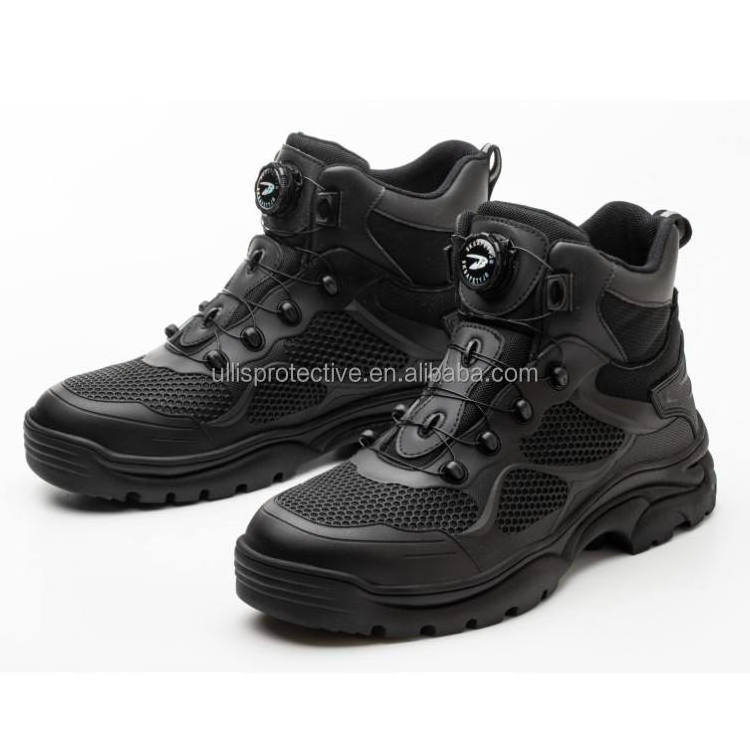 Rotary Buckle Work Boots Safety Safty Steel Toe Shoe Men Protective Shoes Anti-smashing High Top Botas De Seguridad Industrial