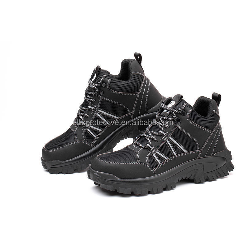 Hot model men and women high top anti-smash and anti-puncture steel head construction site safety shoes