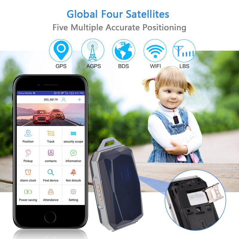 Waterproof Mini GPS Tracker Accurate Positioning Voice-activated Callback Smart Trackers GPS Vibration Alarm