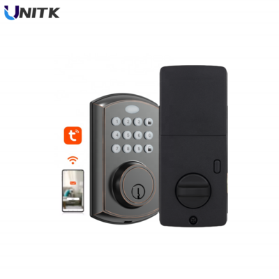 keyless digital cylinder smart card door lock with tuya lock smart app front door lock