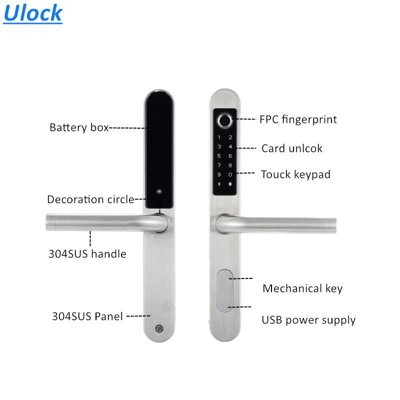 electric fingerprint smartphone app tuya tt lock app ultra slim smart lock