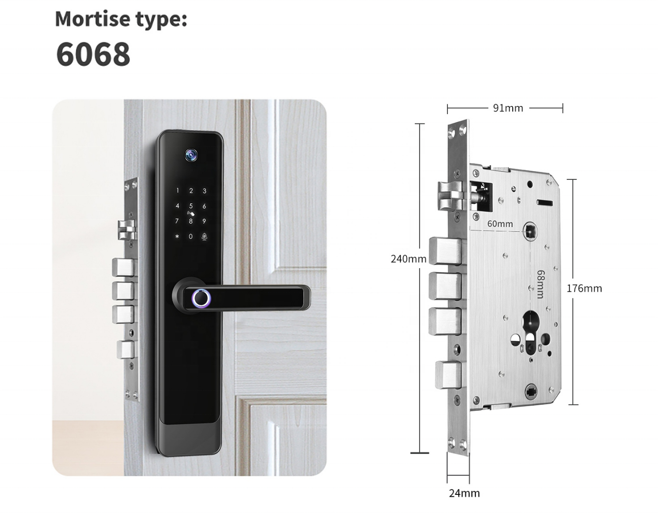 biometric handle wifi tuya ttlock code password wifi keys fingerprint smart door lock