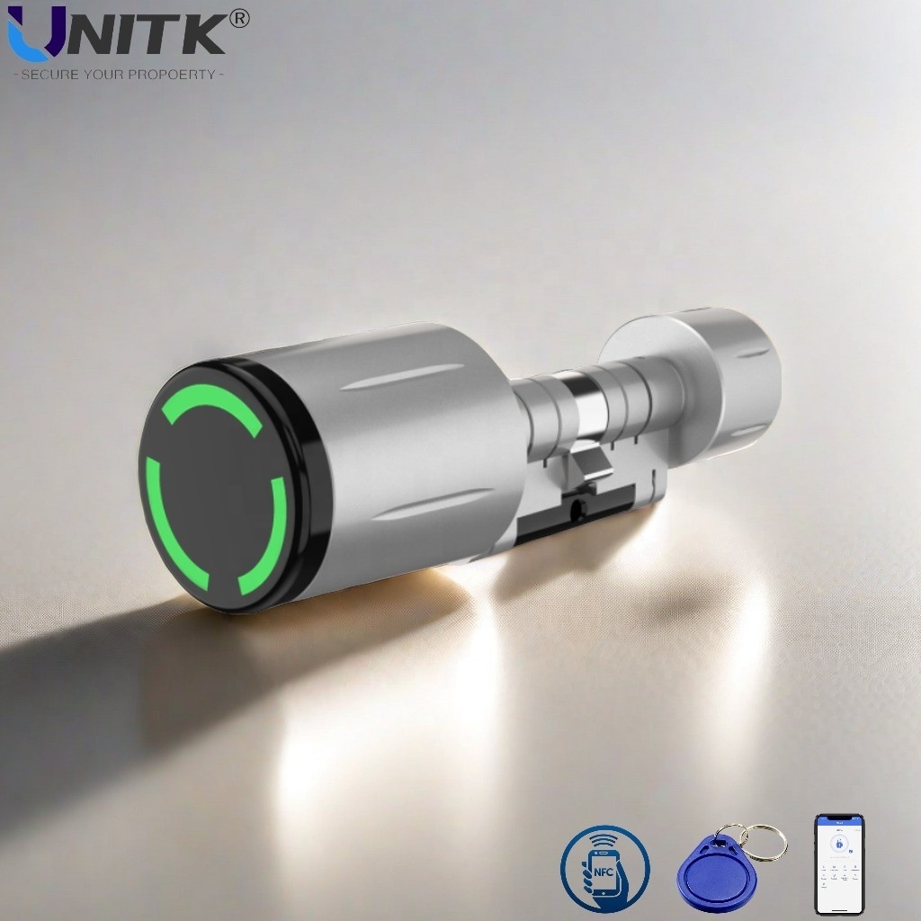 UNITK cylindre de serrure intelligent waterproof IP67 TTlock APP NFC smart Euro standard cylinder lock