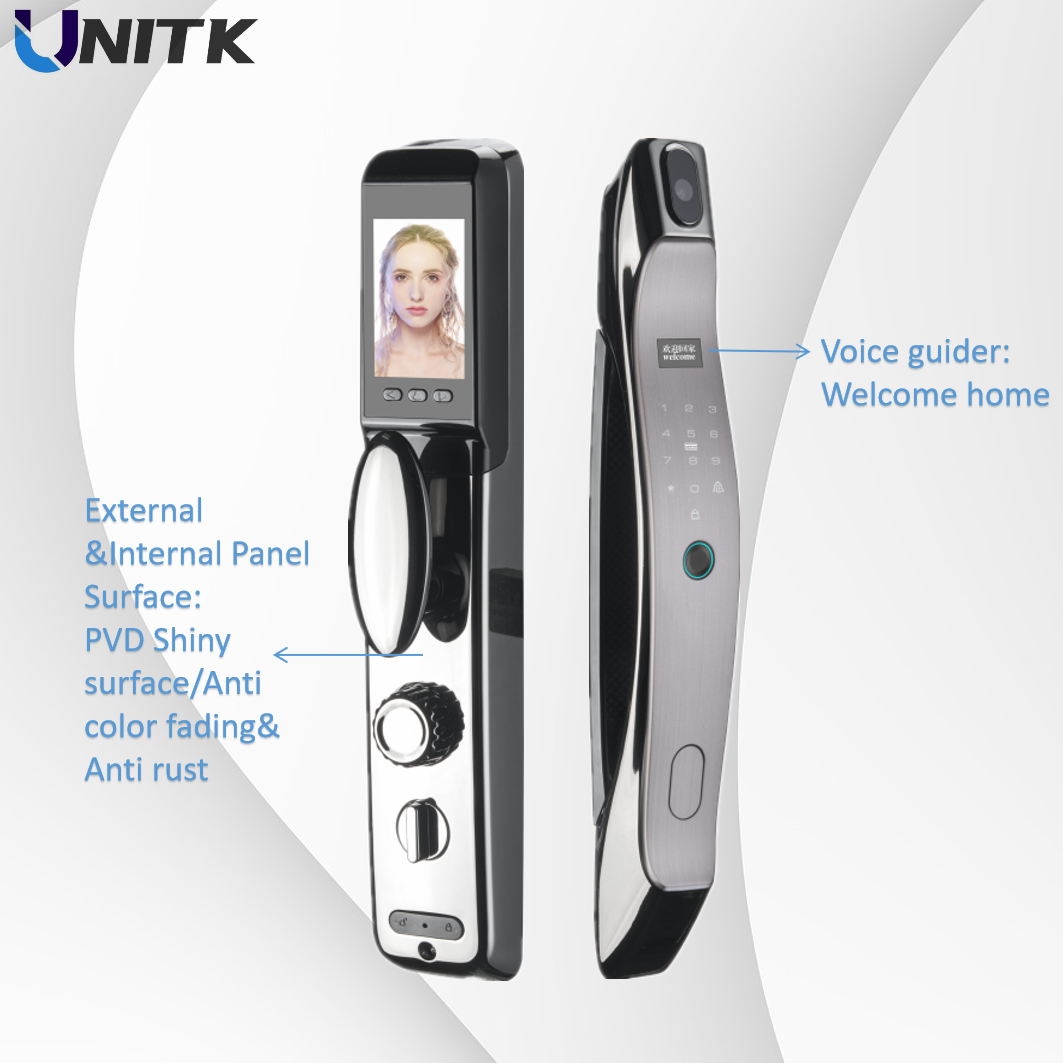 UNITK Smart Tuya Wifi APP Remote Control Fingerprint Password Keyless Gate Lock Smart Door Lock with Camera