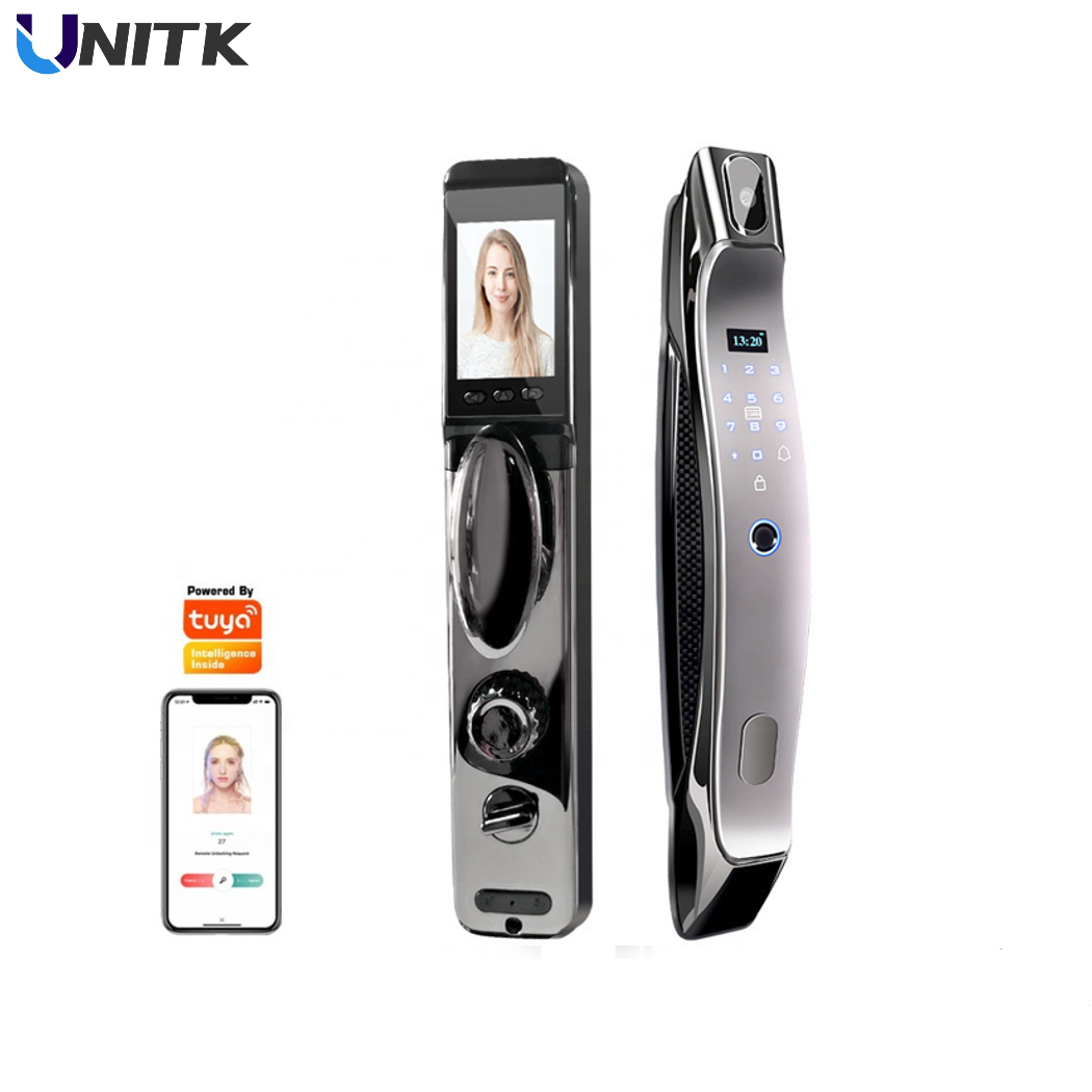 UNITK Smart Tuya Wifi APP Remote Control Fingerprint Password Keyless Gate Lock Smart Door Lock with Camera