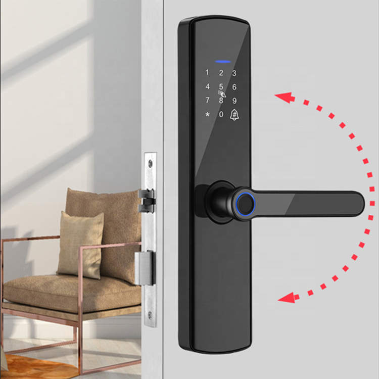 cerraduras digitales biometric fingerprint  door handle smart gate lock wifi tuya