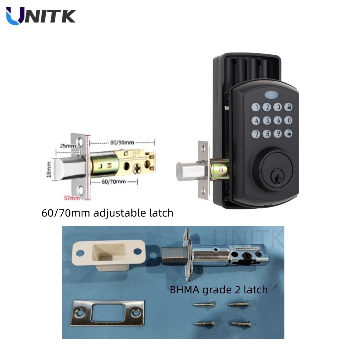 UNITK wifi Automatic Smart Deadbolt Door Lock with Tuya Smart Life APP