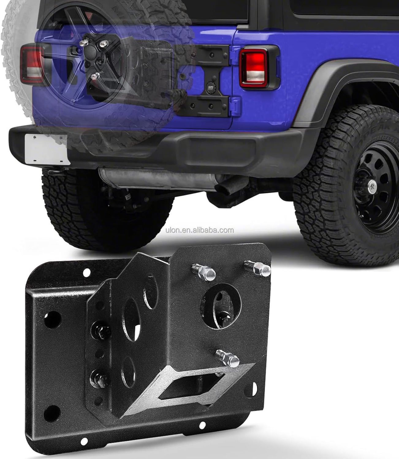 Adjustable Spare Tire Carrier Fit 2007-2018 Jeep Wrangler JK JKU Heavy Duty Spare Tire Holder up to 40 inches Spare Wheel