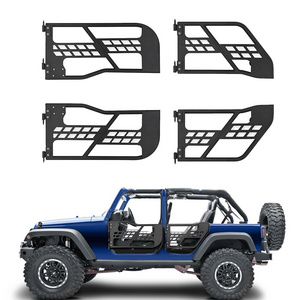 JK Tube Doors Half Door Fit 2007-2018 Jeep Wrangler JK JKU Unlimited 4-Door, Offroad Trail Adventure  (4 Pcs, Front & Rear Door)