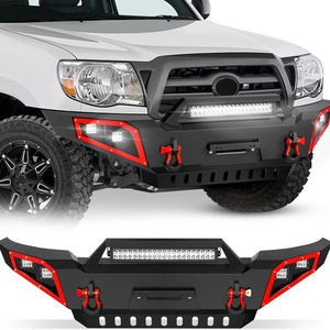 Factory Price Front Pickup Truck Bumper Fit 2005-2015 Toyota Tacoma 2nd Gen Equipped with Skid Plate, 4 x 18W LED Lights