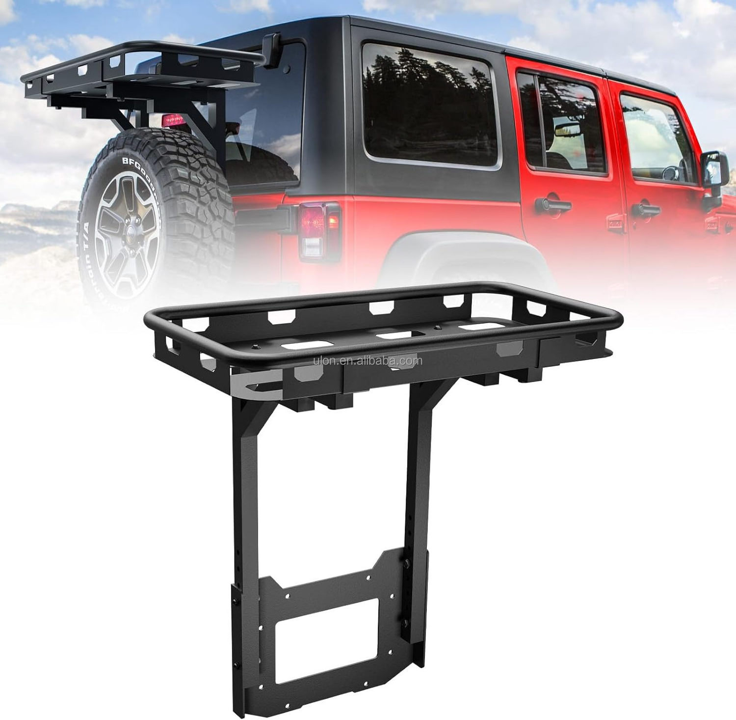 Factory Price OEM JK Off-Road Spare Tire Basket Rack Fit 2007-2018 Jeep Wrangler JK JKU Unlimited 2/4 Door, Rear Cargo Carrier