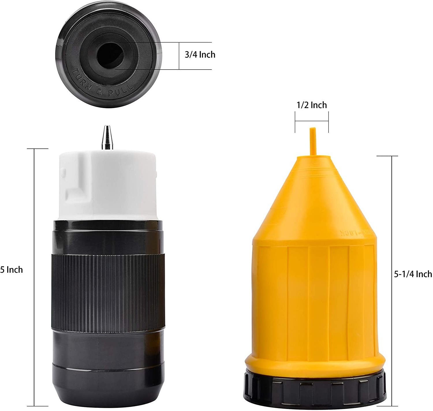 Electrical Power Male Inlet Socket Box 50A 125/250V w/Connector, Twist Lock Plug Cord Cover