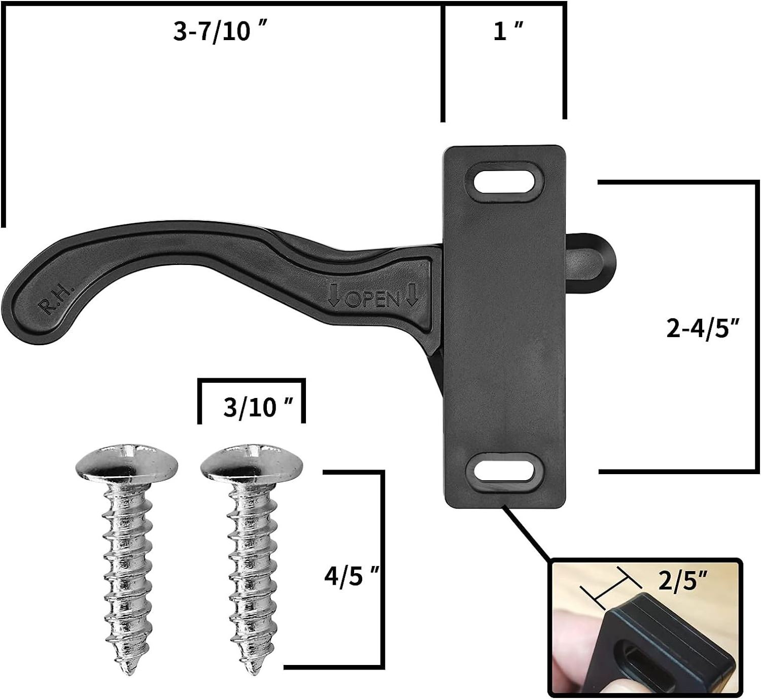 RV Screen Door Latch Right Handle Kit for Camper Trailer Motorhome