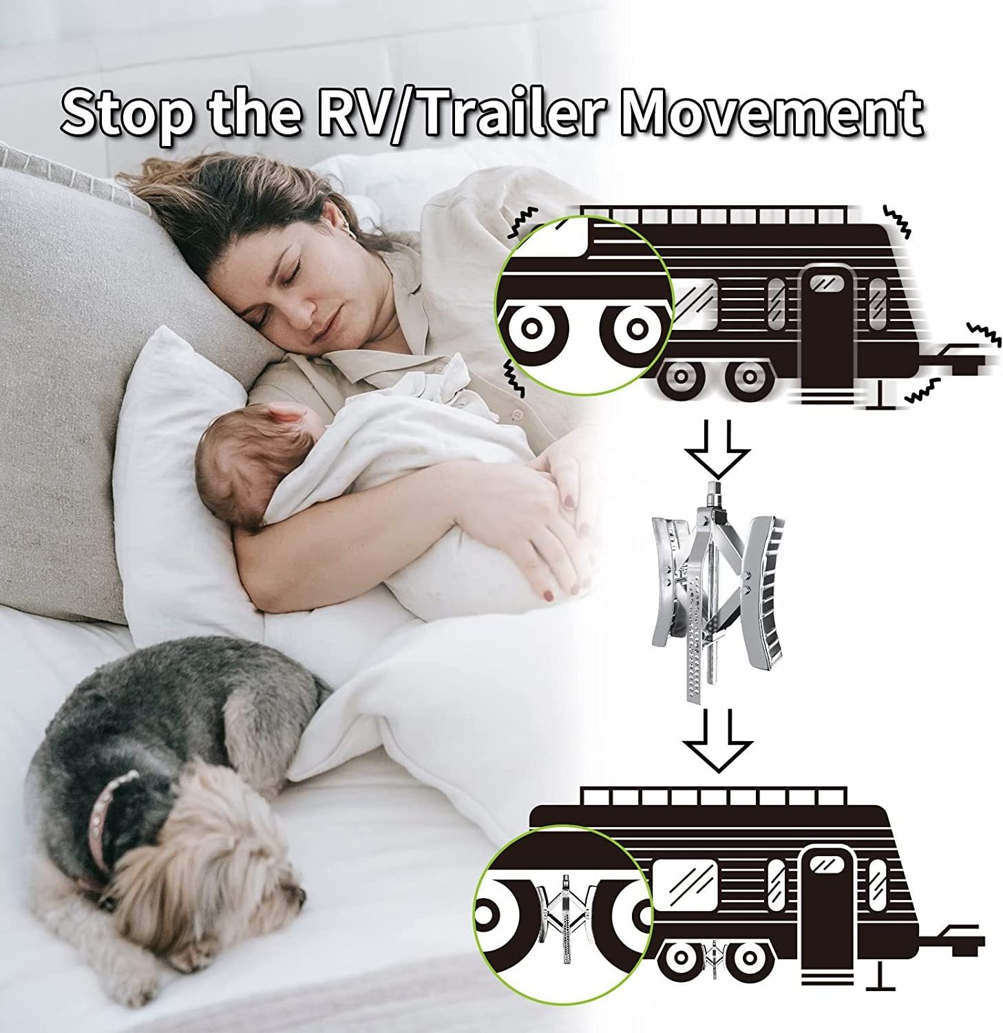 RV Anti-Move Tire Wheel Chock, Camper Wheel Chock X Shaped RV Chocks Stabilizer for Travel Trailer