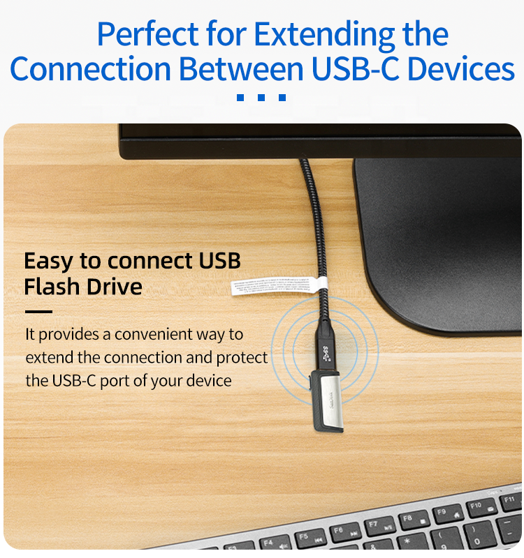 ULT-unite USB-C Extension Cable USB 3.1 Type C Male to Female Extension Cable