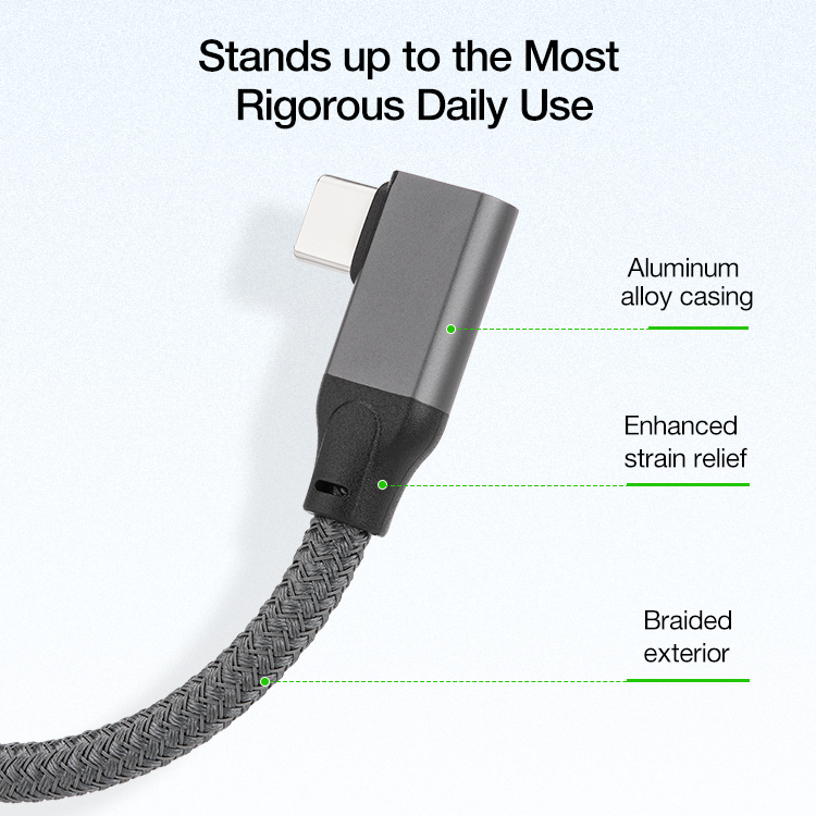 ULT-unite OEM ODM 90 Degrees Right Angle USB Type C Extension Cable