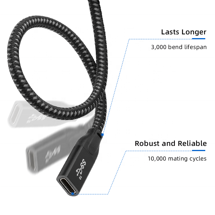 ULT-unite USB-C Extension Cable USB 3.1 Type C Male to Female Extension Cable