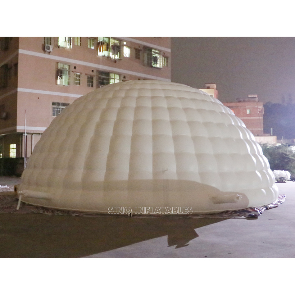 Custom design available big white dome inflatable yurt tent for party made of 1st class pvc tarpaulin from Guangzhou factory