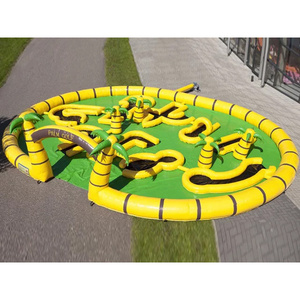 Mini 9 hole inflatable golf course with palm tree for adults golf training from Sino Inflatables