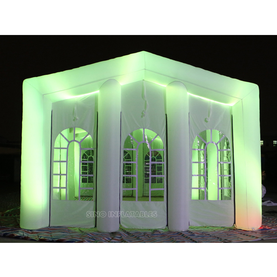 12x6m big mobile church inflatable wedding party tent with LED light for outdoor parties or events