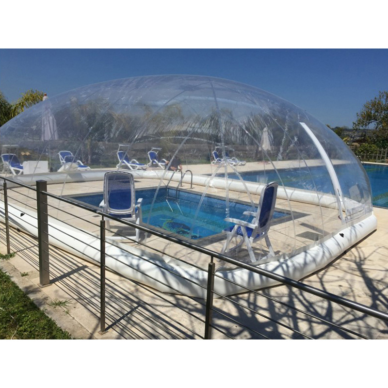 Outdoor complete transparent rectangular blow up inflatable pool cover from China inflatable pool dome manufacturer