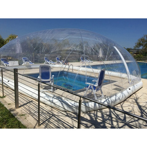 Outdoor complete transparent rectangular blow up inflatable pool cover from China inflatable pool dome manufacturer