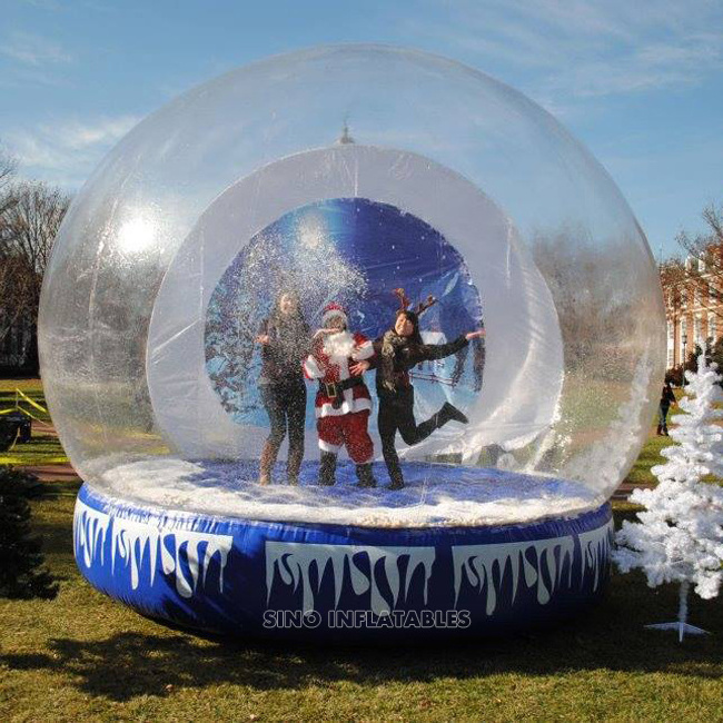 3 meters transparent giant blow up inflatable snow globe for Christmas decoration