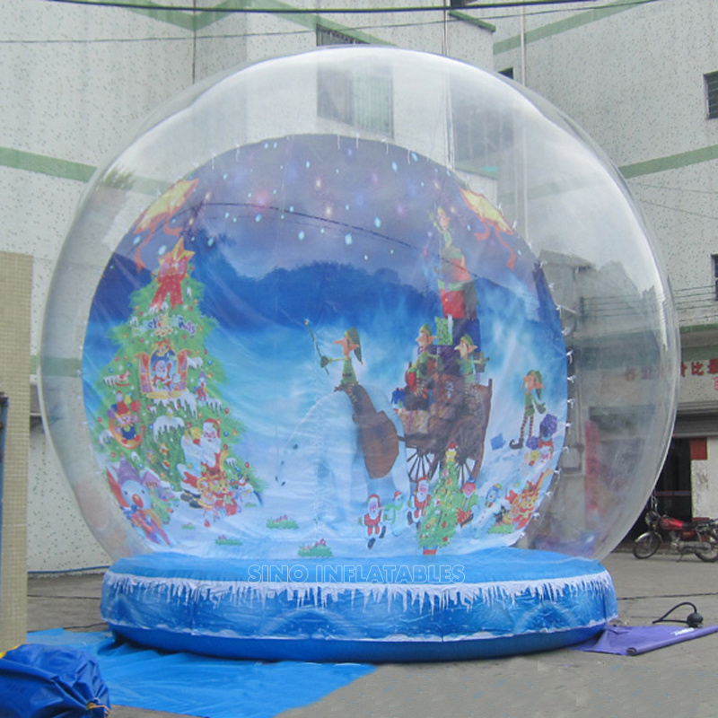 3 meters transparent giant blow up inflatable snow globe for Christmas decoration