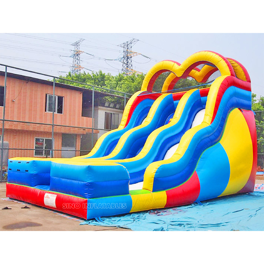 18' tobogan inflable para ninos de doble carril ondulado alto de la fabrica inflable de China