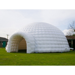 10 meters white large dome tent inflatable igloo with tunnel made of best PVC tarpaulin from Sino Inflatables factory