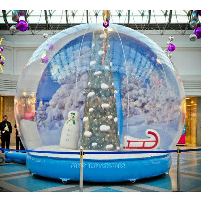 3 meters transparent giant blow up inflatable snow globe for Christmas decoration