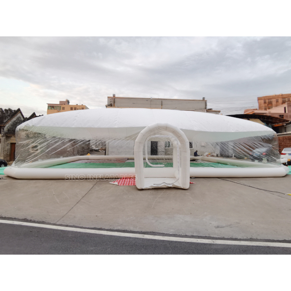 Outdoor complete transparent rectangular blow up inflatable pool cover from China inflatable pool dome manufacturer