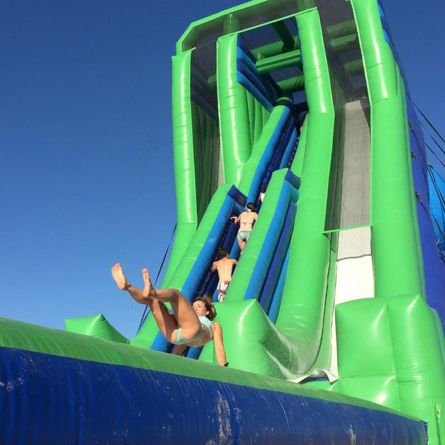 51' high free fall giant inflatable dropkick water slide for adults and kids skyscraper free fall challenge