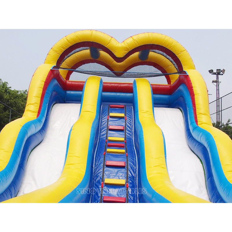 18' tobogan inflable para ninos de doble carril ondulado alto de la fabrica inflable de China