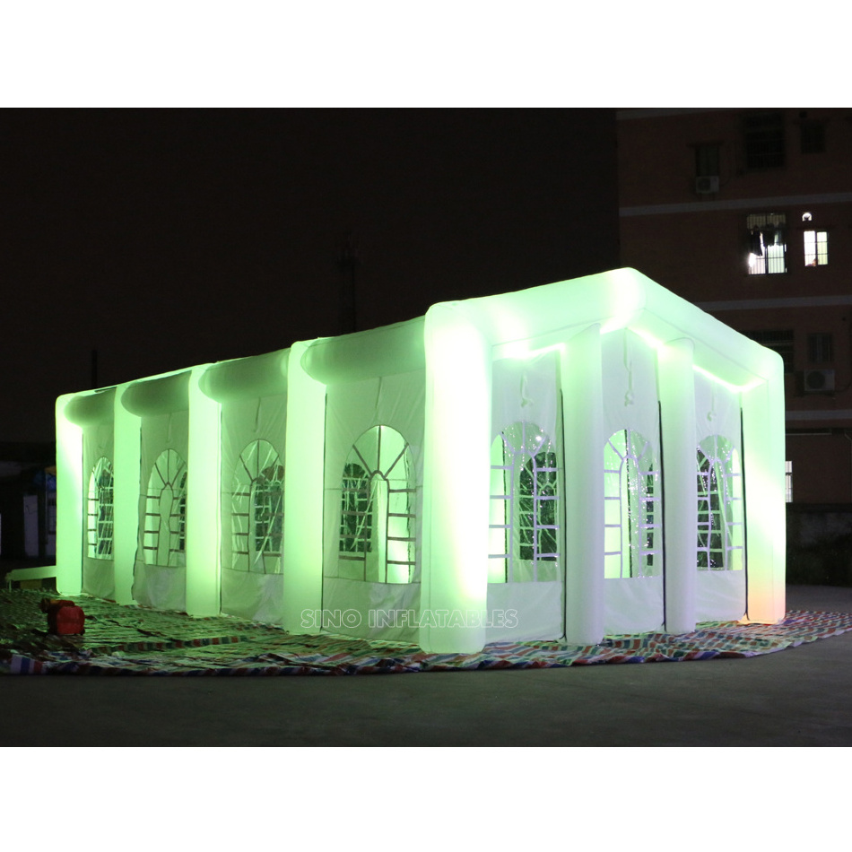 12x6m big mobile church inflatable wedding party tent with LED light for outdoor parties or events