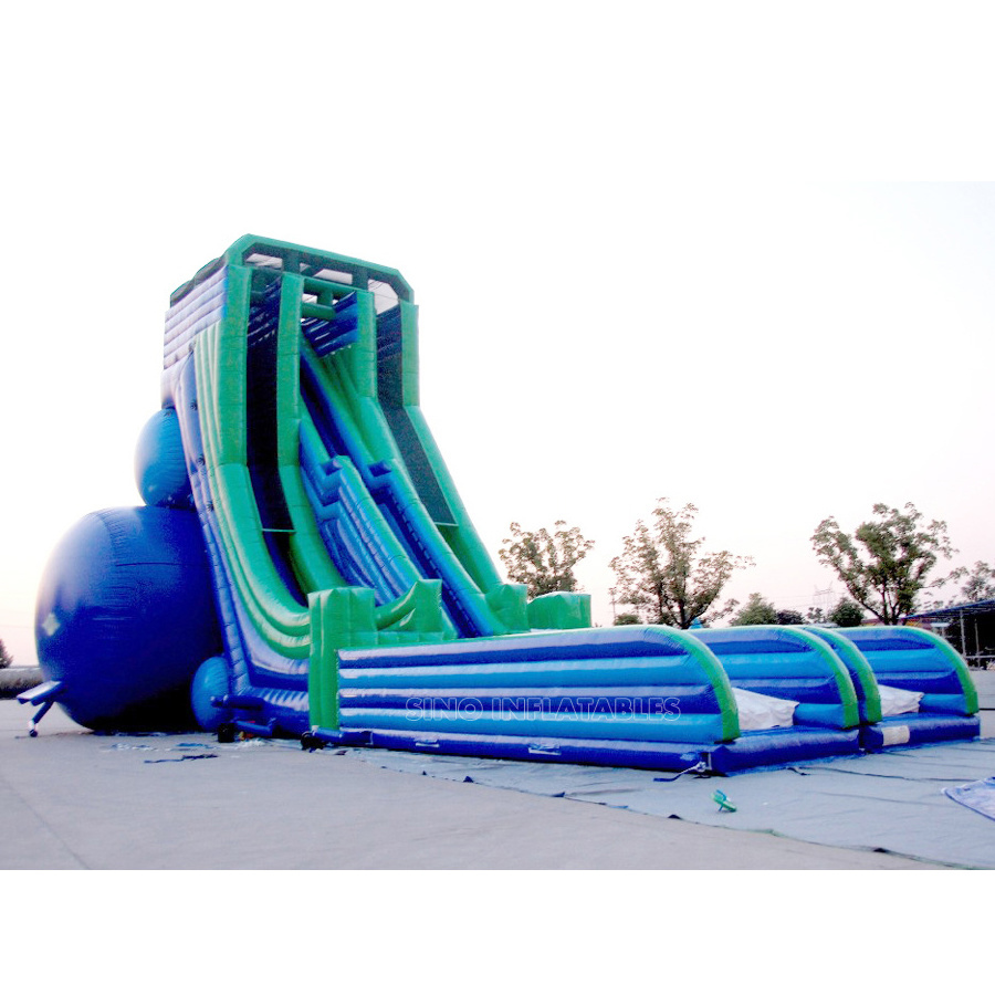 51' high free fall giant inflatable dropkick water slide for adults and kids skyscraper free fall challenge