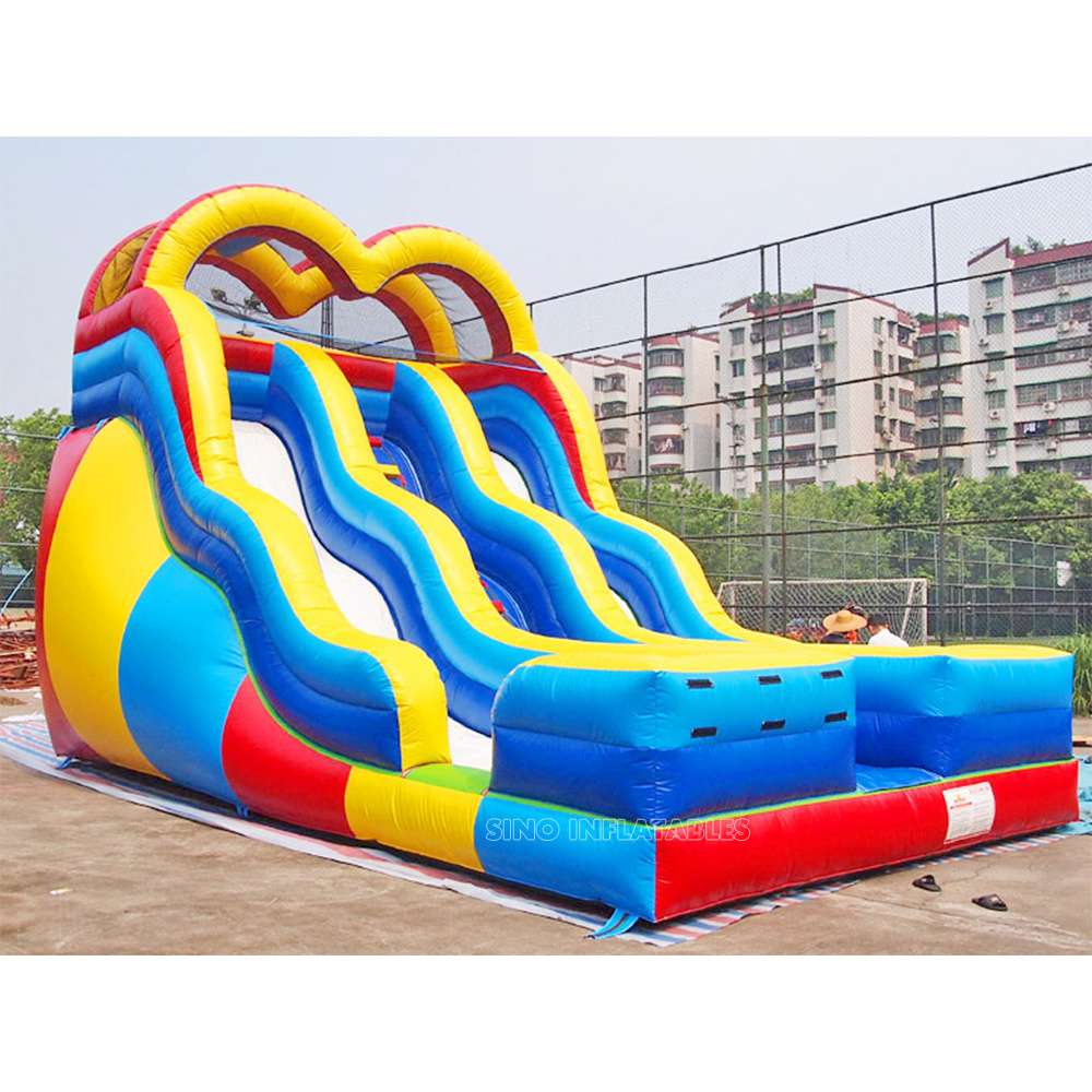 18' tobogan inflable para ninos de doble carril ondulado alto de la fabrica inflable de China