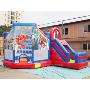 6x5m commercial grade kids spiderman castle inflatable bounce house with slide from China inflatable bouncer factory