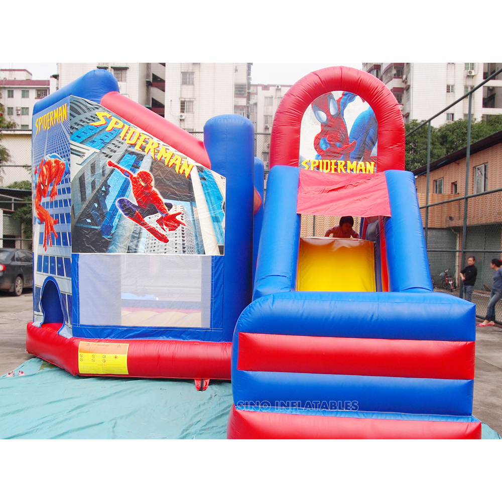 6x5m commercial grade kids spiderman castle inflatable bounce house with slide from China inflatable bouncer factory