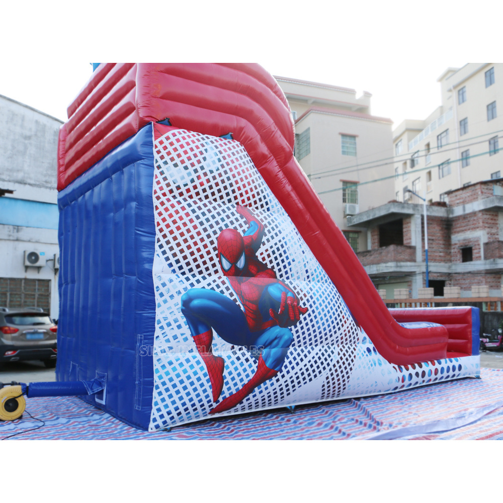 7 meters high kids inflatable spiderman slide with complete digital printing for outdoor parties