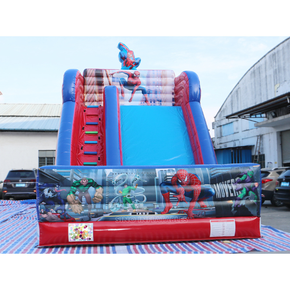 7 meters high kids inflatable spiderman slide with complete digital printing for outdoor parties