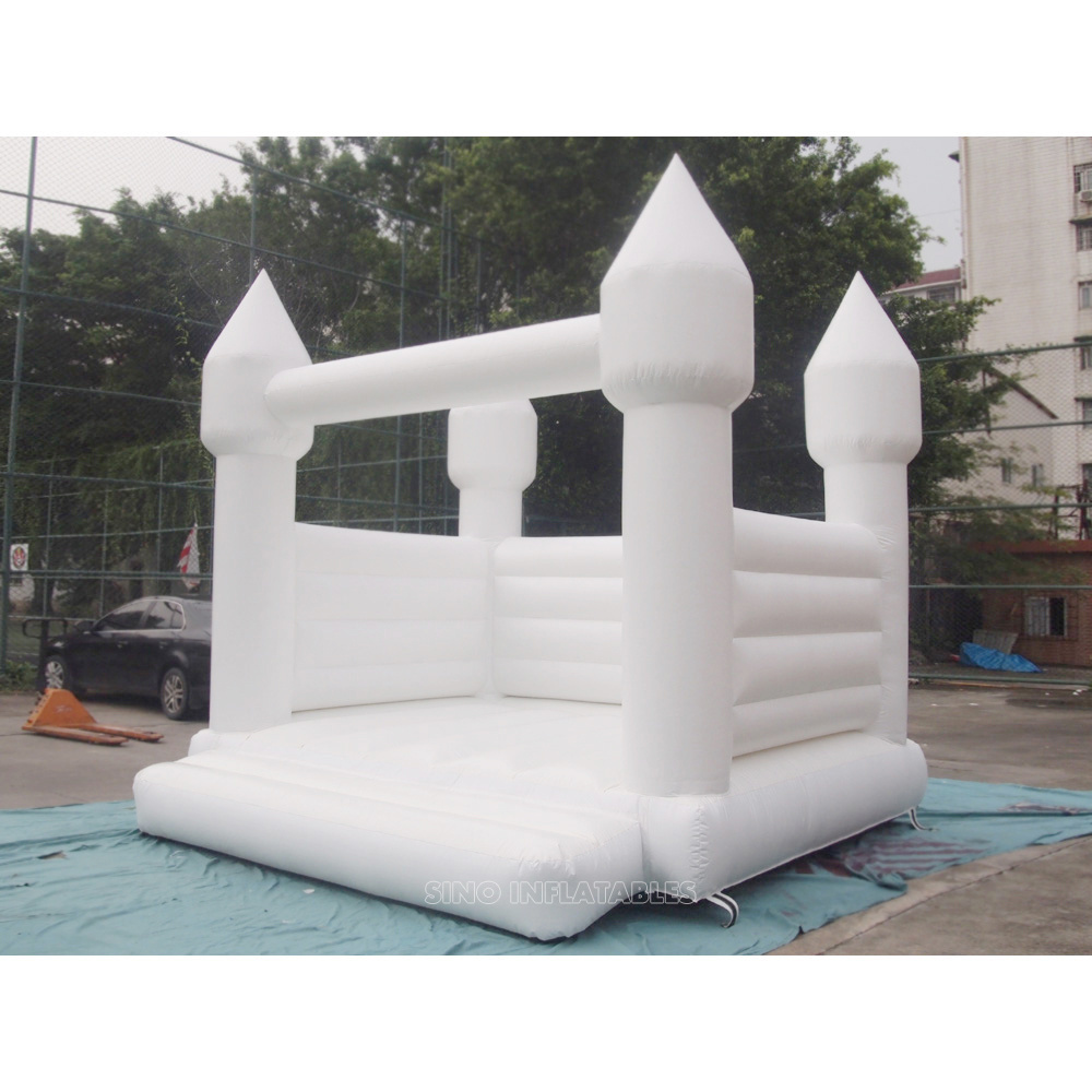 13'x13' adults all white wedding bounce house with EN14960 certified for wedding parties from China inflatable factory