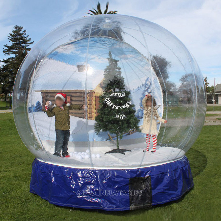 3 meters transparent giant blow up inflatable snow globe for Christmas decoration